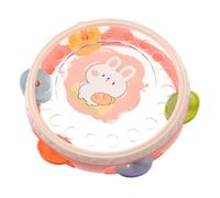 WOONEKY Tambor Infantil de Mano para Bebés Juguete de Percusión Educativo Tambor de Mano con Sonido Brillante y Diseño Ergonómico para Desarrollo Musical y Rítmico Color Rosa con Conejo