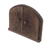 WOONEKY Tapa Protectora de Enchufe de Madera Forma de Puerta Doble, Instalación sin Perforación, Diseño Rústico Decorativo para Seguridad en Dormitorios Infantiles
