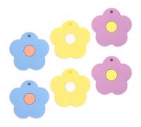 WOONEKY Tapas Protectoras de Llaves Cubiertas Decorativas 6 de Silicona Forma de Flor , Flexibles y Ligeras para Llaveros Ideales para Adolescentes y Mujeres
