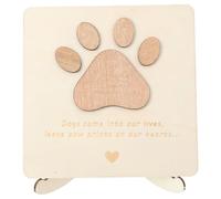 WOONEKY Tarjeta de Condolencia para Pérdida de Mascotas Madera Natural Tarjeta Conmemorativa Portátil Grabado Manual para Consuelo Duelo Regalo para Mujeres Recuerdo de Perros