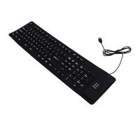 WOONEKY Teclado USB Enrollable de Silicona Negro Resistente al Agua 109 Teclas Silenciosas y Estructura Simple, Portátil Bolsa para Computadora y Oficina