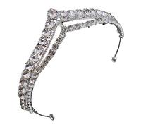 WOONEKY Tiara De Rhinestone Para Cumpleaños y Bodas Brillante Decorativa Para Fiestas Diadema De Agua Diamante Para Niñas y Adultos
