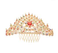 WOONEKY Traditional Chinese Hairpin Comb With Rhinestone Thai Crown Ethnic Wedding Hair Accessories For Women Bridal Princess Tiara Headdress For Cultural Events And Parties