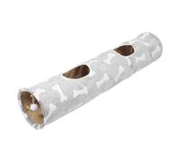 WOONEKY Túnel para Gatos con 2 Agujeros y Pelota de Peluche, Túnel Plegable Recto de Juguete Interactivo con Sonido de Papel Arrugado, Tubo Suave para Gatitos de Interior, Juguete