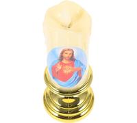 WOONEKY Vela Led Religiosa Sin Diseño Realista Para Decoración Hogares y Iglesias Para Oraciones Católicas Batería No Incluida