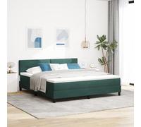 Woonisher Cama Box Spring con colchón Verde Oscuro Super King Aterciopelado
