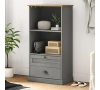 Woonisher Librería Vigo Madera Maciza de Pino Gris 60x35x114,5 cm Mueble de TV aparador Mueble de TV