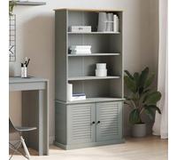 Woonisher Librería Vigo Madera Maciza de Pino Gris 85x35x170 cm Armario Muebles Armario de Sala