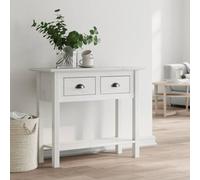 Woonisher Mesa Consola BODO Madera Maciza de Pino Blanco 91x35x74 cm