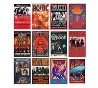 Woonkit Póster vintage de banda de rock para estética de la habitación de los años 70, 80 y 90, decoración de pared para dormitorio, póster vintage de rock para pared, collage de pared, impresiones de