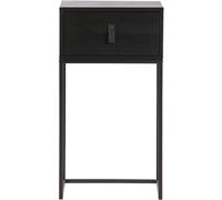 WOOOD Mesita de noche de madera negra