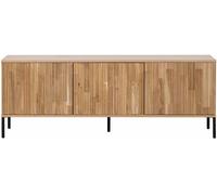 WOOOD Mueble de TV de madera de roble natural con marco negro