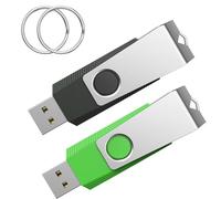 Wooolken Pendrive 128 GB 2.0,Piezas 2, Negro y Verde, Memoria USB para PC/Portátil/Smart TV/Coche, Almacenamiento de Datos