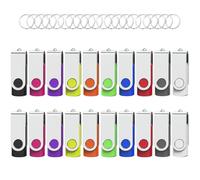 Wooolken Pendrive 1GB 20 Pack, Memorias USB 1GB 2.0, Pen Drive Flash Drive Multicolor para Computadoras PC, Windows y Mac OS (20 Unidades, 10 Colores Mezclados)