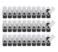 Wooolken USB Stick 8GB Paquete de 100, unidad flash USB 2.0 con cordón y elementos giratorios USB Drive Memory Stick 8GB Paquete de unidad flash USB (Negro)