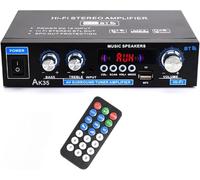 WOOPKER AK35 Amplificador de Potencia Bluetooth 5.0 Alta fidelidad Audio estéreo 30Wx2 MAX 200W 2.0 Canales HiFi estéreo AMP Fuente de alimentación de 12 V 5 A para Cine en casa y bocina de Auto
