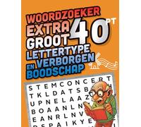 Woordzoeker met extra groot lettertype en verborgen boodschap - Nederlandse Muziek: voor senioren met verminderd zicht