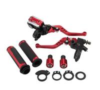 WOOSTAR 22mm Estándar 7/8" CNC Ajustable Embrague de Freno Palanca del Cilindro Maestro Set con Goma Acelerador Empuñadura Reemplazo para Majesty T3 T5 T6 Motocicleta Dirt Pit Bike Scooter ATV Rojo