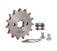 WOOSTAR Moto Piñon Delantero 428 de 15 Dientes 17mm para 50cc 70cc 90cc 110cc 125cc Dirt Pit Bike Mini Bike ATV Quad Ciclomotor