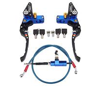 WOOSTAR Motocicleta Embrague Hidraulico Kit Cilindro Maestror con CNC Palancas de Freno Reemplazo para Suzuki GSX650F CR250 Dirt Pit Bike Azul