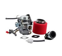 WOOSTAR PD24 Carburador con 42mm Filtros de Aire Tubo Colector de Admisión Reemplazo para 152QMI 157QMJ Motor 4 Tiempos GY6 125cc 150cc TaoTao Go Kart Scooter