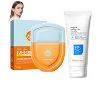 Wootapson Set Daily Sunscreen, SPF 60,Repairing Lotion,Sunscreen Lotion,Moisturizing Cream,Hidratante y Nutritiva,Ligera y no Grasa,Reparadora de la piel,Apta para Todo Tipo de Pieles