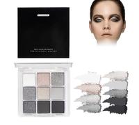 Wootapson Sombras De Ojos Mate 9 Colores, Negro, Duradera Para Maquillaje Diario, Pequeña Paleta De Sombra De Ojos Ahumada Eyeshadow