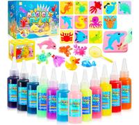 Wootoyz Magicas Aqua Gelz, Juguetes Niña Niño 3 4 5 6 7 8 Años Regalo Niña Niño 4 5 6 7 Años Manualidades Niños Niñas Aquagelz Creativo Magic Gel Kit Con 12 Colores y 12 Formas