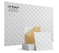 Woovio Paneles acústicos de pared, paquete de 12 paneles autoadhesivos a prueba de sonido, paneles de amortiguación de sonido de alta densidad para puerta, techo, estudio, sala de juegos, 30 x 30 x