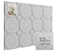 Woovio Paquete de 12 paneles de insonorización, paneles acústicos autoadhesivos, paneles de pared acústicos de alta densidad, puertas, techos, estudio de codificación de oficina en casa, 30 x 30 x 0,9