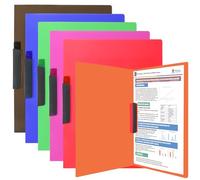 WOOWAIR 24 carpetas A4 de plástico, con sujeción A4, protección de archivadores, carpetas translúcidas, de plástico, resistentes, para escuela, oficina, estructura de sarga, 6 colores