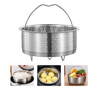 WOOWAIR Cesto de Vaporera de Acero Inoxidable, Cestillo Olla con Asa y Soportes, Vaporera Cocinar Vapor Multifunción Cesta de Limpieza de Frutas con Mango para Verduras, Pescado, Huevos(17,5cm)