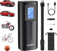 Woowind AP2-P Compresor de Aire Portátil 150 PSI/10,3 Bar y Batería Externa (2 en 1), Hinchador Ruedas, Inflador Eléctrico para Coche, Bicicleta, Motocicleta con Válvula Presta, Schrader y Dunlop