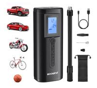 Woowind AP2-P Hinchador Ruedas Bomba Portátil Coche Compresor de Aire Eléctrico de 150 PSI para Bicicleta, Motocicleta con Válvula Presta, Válvula Schrader Válvula Dunlop