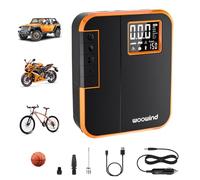 Woowind Inflador Ruedas Eléctrico De Compresor De Aire Portátil, Bomba De Aire Eléctrica Recargable para Coche, Bicicleta, Motocicleta, Pelotas(Naranja)
