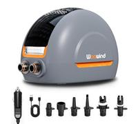 Woowind NW10 Bomba Eléctrica 20 PSI para Sup, Paddle Surf, Kayaks, Colchón, Botes Inflables, Alta Presión con Conector 12V DC Tipo C, Inflador Inteligente Rápido y Apagado Automático