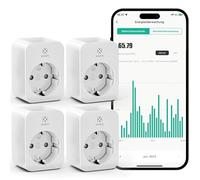 WOOX Alexa - Juego de 4 enchufes Wi-Fi inteligentes con medición de corriente 16 A, certificado TÜV, control de voz, temporizador y temporizador, funciona con la aplicación Tuya, Alexa, Google Home