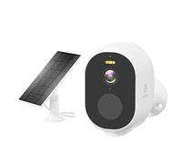 WOOX Camara Vigilancia WiFi Exterior Solar 2.5K 4MP, Cámara Vigilância sin Cables con Batería, Visión Nocturna en Color, Detección PIR de Personas, IP65, 2.4GHz (Blanco)