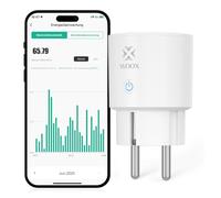 Woox Enchufe Smart Alexa, pequeño enchufe WiFi Smart Home con medición de corriente de 16 A, certificado TÜV, temporizador y control por voz, compatible con Alexa/Google Home