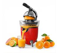 Woox Exprimidor de Naranjas Electrico, con Brazo de Palanca, 100W, Exprimidor Electrico Silencioso con 2 Conos para Limones y Pomelos, Boquilla Antigoteo, Sin BPA, Desmontable y Fácil de Limpiar