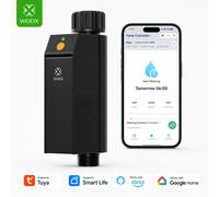 WOOX Programador de Riego WiFi Inteligente, Sin Hub Requerido 2,4GHz Controlador de Riego, App/Control por Voz, IP65 Impermeable Temporizador de Riego Automático con Retraso por Lluvia & Riego Manual