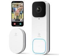 Woox Timbre Inteligente, Timbre Inalámbrico con Cámara 2K, Videoportero WiFi Impermeable, Ángulo de visión de 170°, Detección de Personas/Paquetes, Alimentación por Batería/Cable, Compatible Alexa