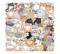 WOOXDYUK 120 Pegatinas Lindas de Gatos y Animales - Para Botellas de Agua, Regalos de Cumpleaños - Impermeables Para Niños y Adolescentes