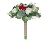 WOOXGEHM Ramos de Boda para Novia Dama de Honor, Realistas y Vibrantes, No Se Marchitan, Ramo de Mano Que No Destiñe para Bodas, Celebraciones, Festivales, Aniversarios (Rojo)