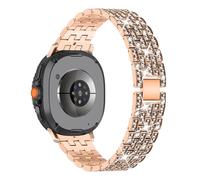 WoPail Correa para Samsung Galaxy Watch 8 40mm 44m, Bling Diamond Jewelry Correa de Repuesto, Mujer Brillante Metal Pulsera para Samsung Galaxy Watch 8 Classic 46mm - Oro Rosa