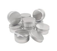 Wopanxye 10 latas de aluminio de 80 ml, brillo de labios, bálsamo, crema facial, baño corporal, loción, recipiente cosmético, bote de maquillaje, bote redondo de viaje, mini pomada de especias, velas,