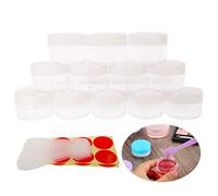 Wopanxye 12 tarros de 15 gramos y 15 ml, recipiente vacío pequeño para muestras de cosméticos, maceta redonda de plástico con tapa de rosca blanca, botella pequeña de 15 g para maquillaje, sombra de