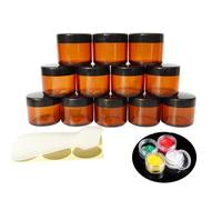 Wopanxye 12 tarros de 20 gramos, pequeño recipiente vacío de muestra cosmética, maceta redonda de plástico de 20 ml, tapa de rosca negra, botella pequeña de 20 g para maquillaje, sombra de ojos, uñas,