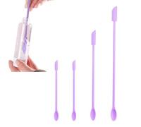 Wopanxye 4 mini espátulas de belleza, espátula de maquillaje de silicona para cosméticos y cocina, tarro de hornear, obtener la última gota de crema de loción de botella estrecha, raspador pequeño