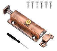 Wopanxye Cerradura automática de resorte con botón pulsador, pestillo de perno deslizante de 4 pulgadas, cerradura de puerta de acero inoxidable de montaje versátil, para baños, dormitorios, puerta de